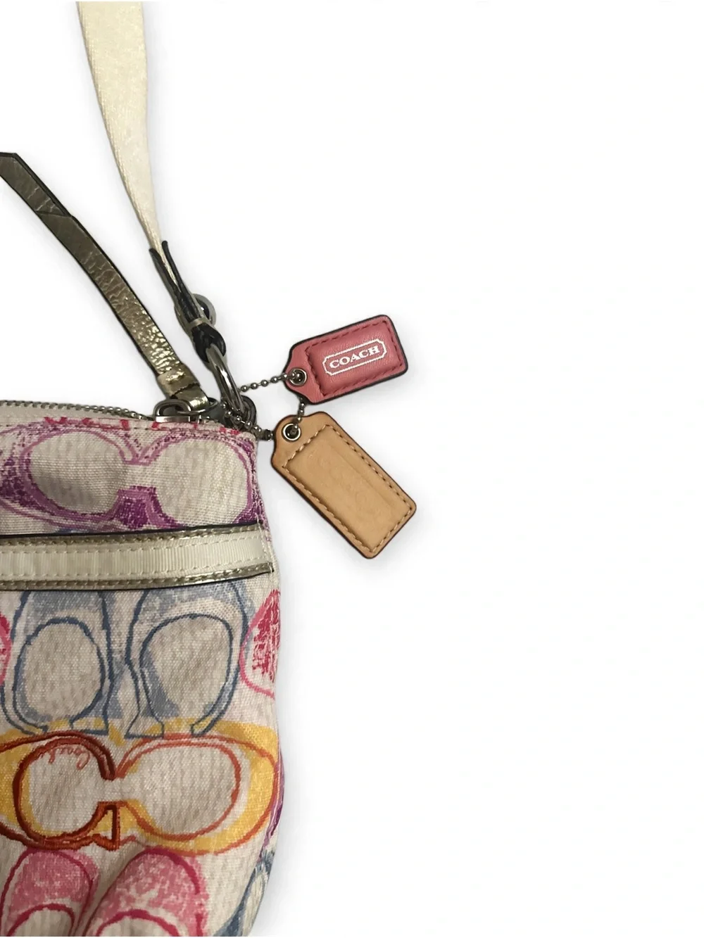 Coach Multicolor Signature Canvas Crossbody with Cream Strap
